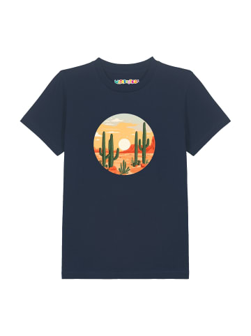 wat? Apparel T-Shirt Sonnenuntergang in der Wüste in Dunkelblau