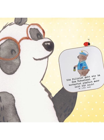 Mr. & Mrs. Panda Untersetzer Polizist Ruhestand mit Spruch in Weiß