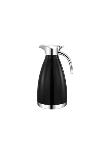 Cheffinger Thermoskanne 2L Isolierkanne Teekanne Thermosflasche Kaffeekanne in Schwarz