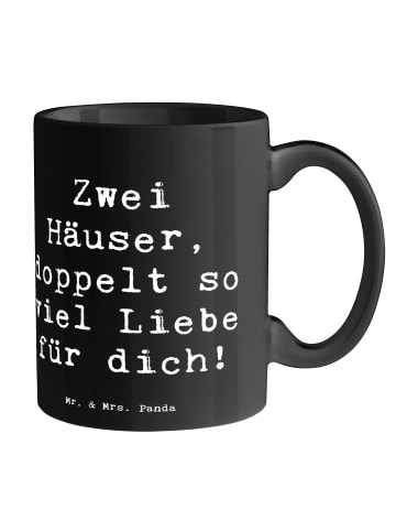 Mr. & Mrs. Panda Tasse Trennung von den Eltern mit Spruch in Schwarz