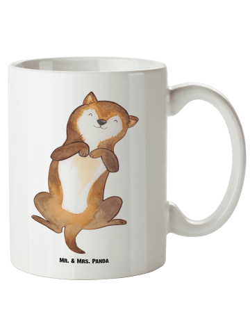 Mr. & Mrs. Panda Kaffeepott Hund Streicheln ohne Spruch in Weiß