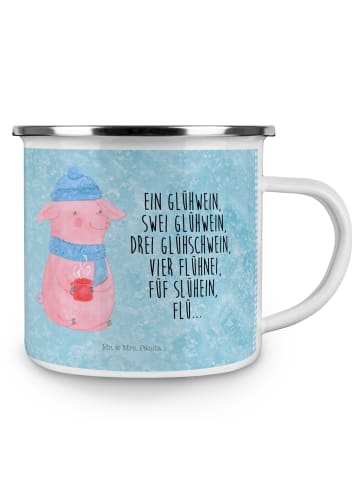 Mr. & Mrs. Panda becher emaille Schweinchen Glühwein mit Spruch in Eisblau