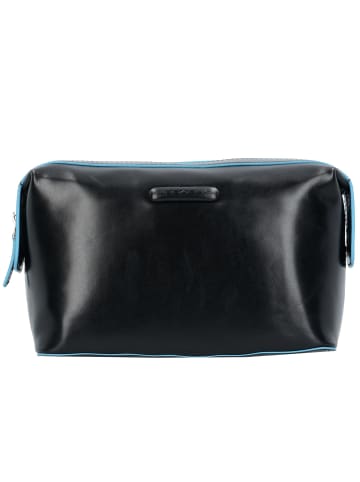 Piquadro Blue Square Kulturbeutel Leder 23 cm in black