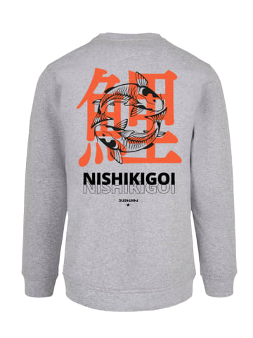 F4NT4STIC Sweatshirt Nishikigoi Koi Japan Grafik in grau meliert