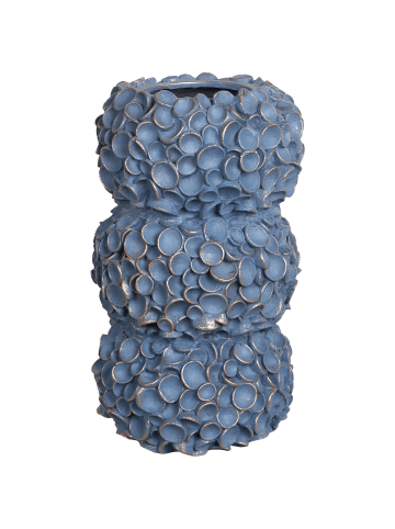 Beliani Blumenvase MUZAKI in Blau/Gold - (W) 26 x (H) 52 x (L) 26 cm