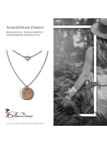 SilberDream 925 Silber vergoldet (Rosegold 585) Damen SilberDream Kette Plakette  ca. 45cm