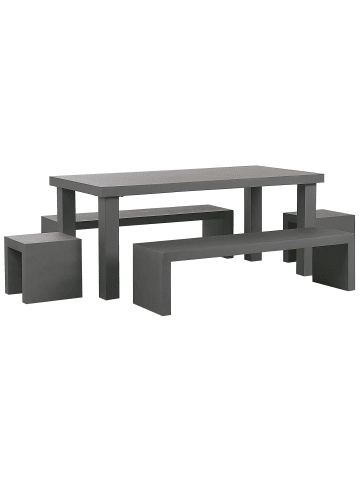 Beliani 5-tlg Gartentisch Set TARANTO in Grau