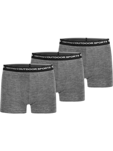 Normani Outdoor Sports 3er Pack Herren Merino Boxershorts Unterhose in Grau
