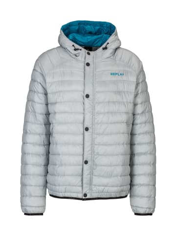 Replay Steppjacke Recycled Micro Ripstop Nylon in silber