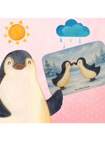 Mr. & Mrs. Panda Badezimmerteppich Pinguin Liebe Design ohne Spruch in Weiß