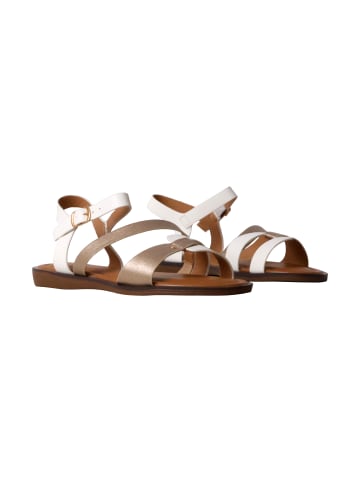 Poti Pati Flache Sandalen mit Riemchen Weiß