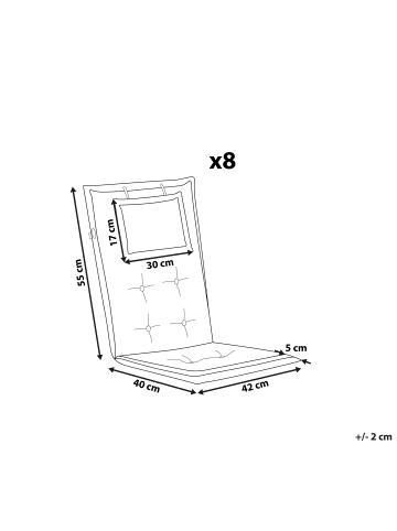 Beliani 8er-Set Auflagen MAUI in Beige/Blau