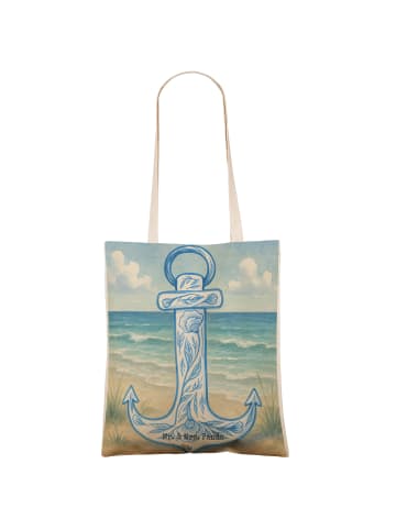 Mr. & Mrs. Panda Shopping Bag Anker Blau Design ohne Spruch in Weiß
