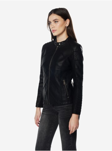 KOROSHI Damen-bikerjacke aus kunstleder in Schwarz