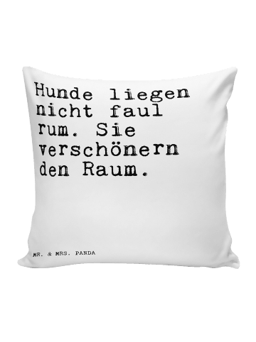 Mr. & Mrs. Panda Kissen Hunde liegen nicht faul... mit Spruch in Weiß