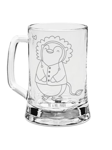 Mr. & Mrs. Panda Gravur Bierkrug Löwe Astrologie ohne Spruch in Transparent