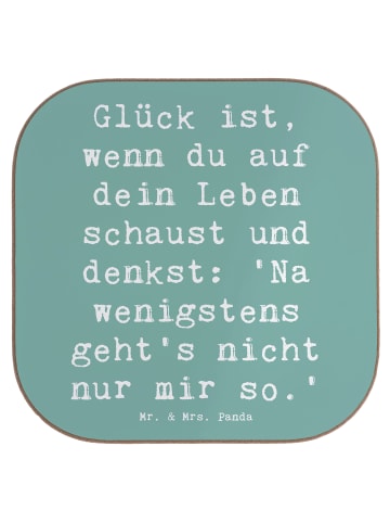 Mr. & Mrs. Panda Tischuntersetzer Spruch Glück GemeinMensch mit Spruch in Meeresbrise