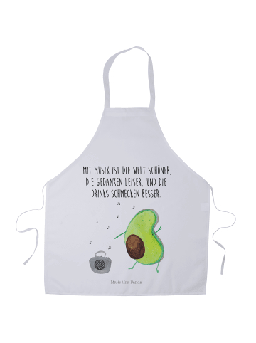 Mr. & Mrs. Panda Schürze Avocado Tanzen mit Spruch in Weiß