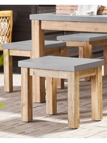 Beliani Gartenstuhl OSTUNI in Grau/Braun - (W) 50 x (H) 45 x (L) 40 cm