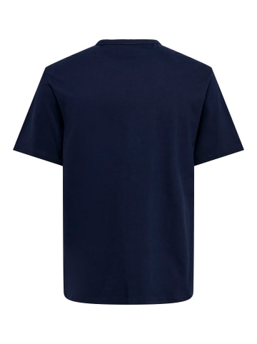 Only&Sons Weiches Rundhals T-Shirt Kurzarm ONSSMART Basic Shirt in Blau-2