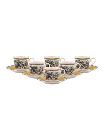 Villeroy & Boch 6er Set Espressotassen mit Untertassen Audun Ferme in Bunt 80 ml in bunt