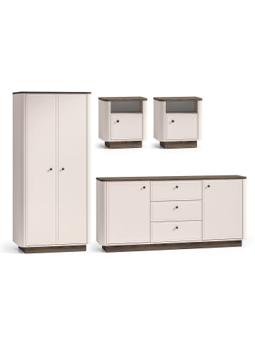 Feldmann-Wohnen Schlafzimmer-Set Vilavio Kaschmir | Windmill Eiche dunkel 372 / 53 / 200cm