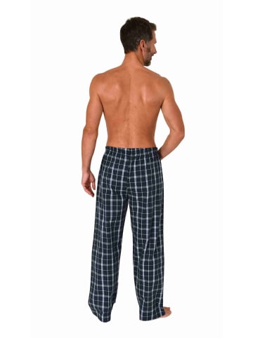 NORMANN Schlafanzug Pyjama Hose lang kariert Baumwolle - 79849 in grau
