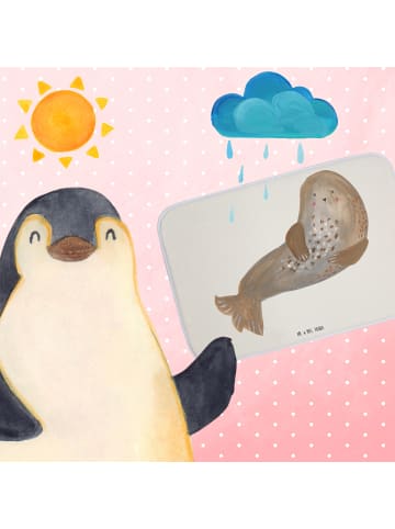 Mr. & Mrs. Panda Badematte Robbe Lachen ohne Spruch in Weiß