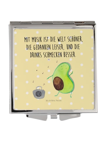 Mr. & Mrs. Panda Reisespiegel Avocado Tanzen mit Spruch in Gelb Pastell