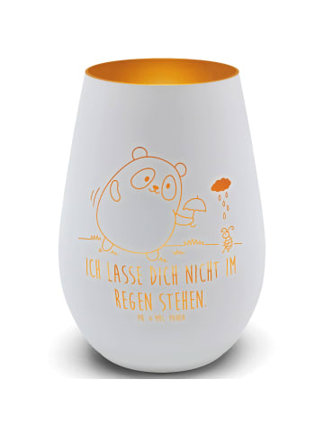 Mr. & Mrs. Panda Windlicht Panda ZuMenschmenhalt mit Spruch in Weiß