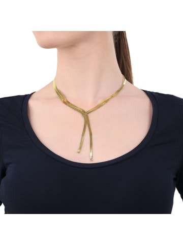 Amor Y-Collier Edelstahl, IP gold in gold