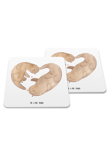 Mr. & Mrs. Panda Untersetzer Otter Valentine ohne Spruch in Weiß