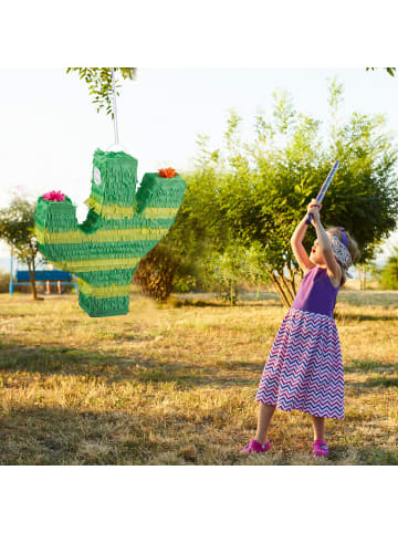 relaxdays 4 x Pinata Kaktus in Grün/Gelb