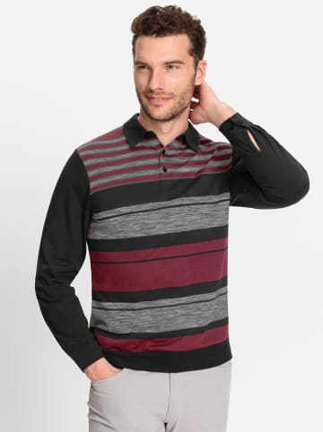 WITT WEIDEN Langarmshirt in dunkelrot-schwarz-gemustert