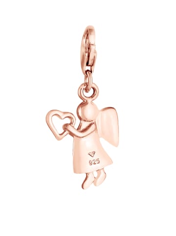 Elli Charm 925 Sterling Silber Engel, Herz in Rosegold