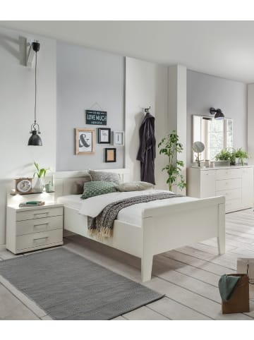Vaja Einzelbett Bern Alpinweiß Dekor 100x200 cm in Weiß