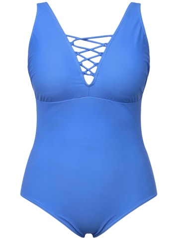 Ulla Popken Badeanzug in stahlblau