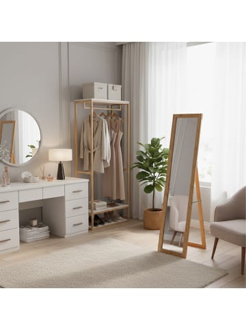 relaxdays Spiegel in Natur - (B)37 x (H)155 cm