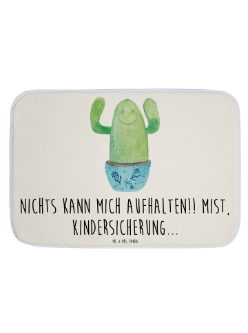 Mr. & Mrs. Panda Badezimmerteppich Kaktus Happy mit Spruch in Weiß