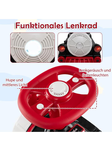 COSTWAY 3-Sitzer Elektroauto Kinderzug 12V ab 3 Jahren in Rot