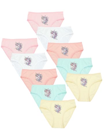 TupTam Mädchen Slips mit Aufdruck 10er Pack in grau/rosa