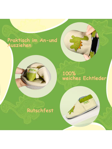 Sayoyo Baby Krabbelschuhe aus Leder, weiche Lauflernschuhe mit rutschfester Sohle 