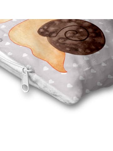 Mr. & Mrs. Panda Kissenbezug Schnecken Liebe ohne Spruch in Grau Pastell