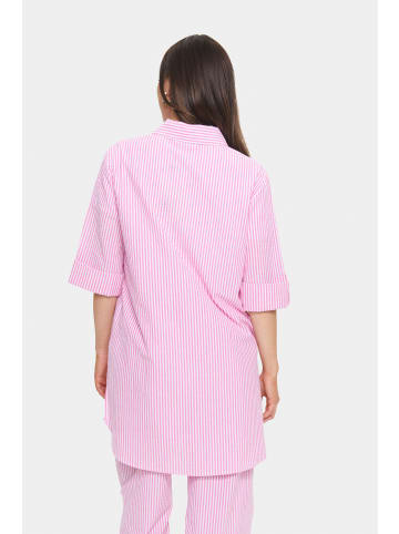 SAINT TROPEZ Kleid HaddaSZ Gerade Passform in Fandango Pink White Stripe