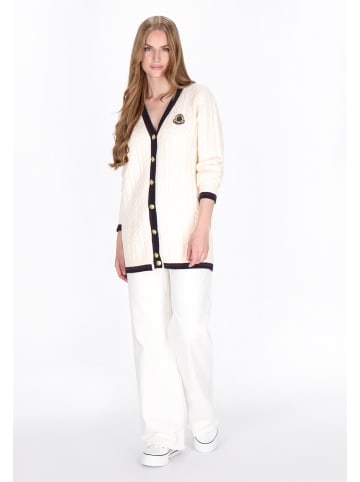DreiMaster Women Cardigan in offwhite navy wine red
