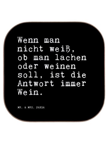 Mr. & Mrs. Panda Glas-Untersetzer Wenn man nicht weiß,... mit Sp... in Schwarz