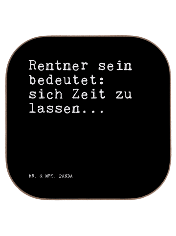Mr. & Mrs. Panda Untersetzer Rentner sein bedeutet: sich... mit ... in Schwarz