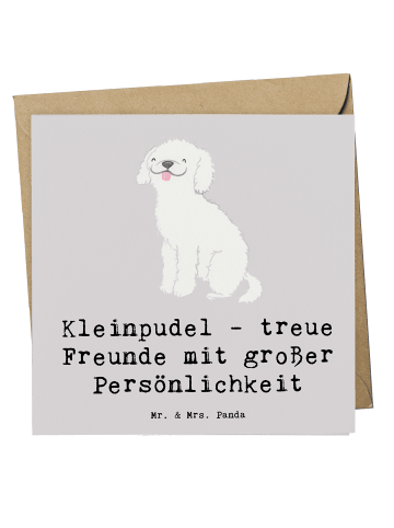 Mr. & Mrs. Panda Deluxe Karte Kleinpudel Freunde mit Spruch in Grau Pastell