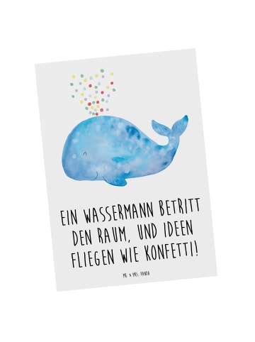 Mr. & Mrs. Panda Grußkarte Wassermann Ideenflug mit Spruch in Weiß