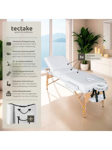 tectake 3-Zonen-Massagetisch-Set, 218 x 102 x 90 cm, Polsterung 7,5 cm